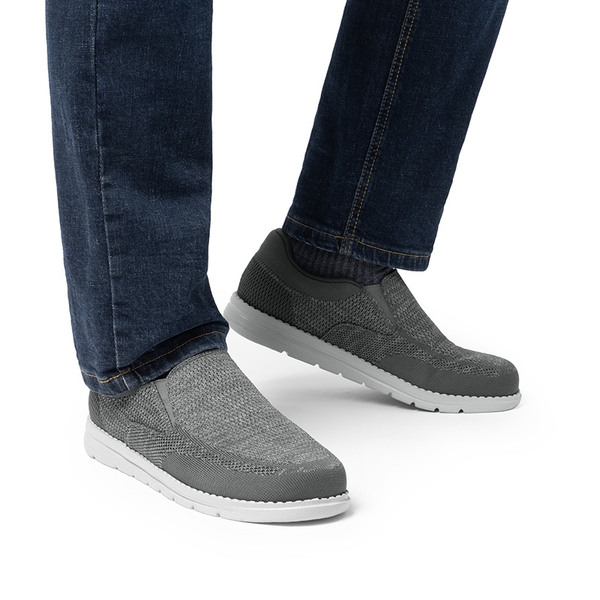 Men's Casual Slip-On Knit Loafers - DARK GREY - 5
