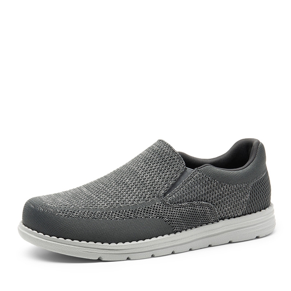 Men's Casual Slip-On Knit Loafers - DARK GREY -  0