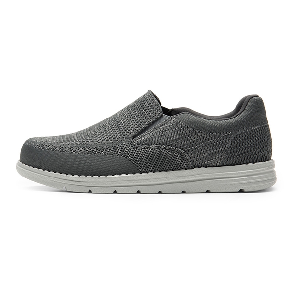 Men's Casual Slip-On Knit Loafers - DARK GREY - 1