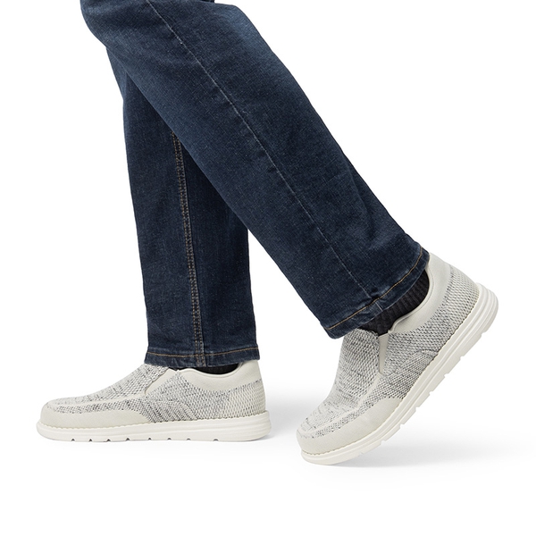 Men's Casual Slip-On Knit Loafers - LIGHT GREY - 6