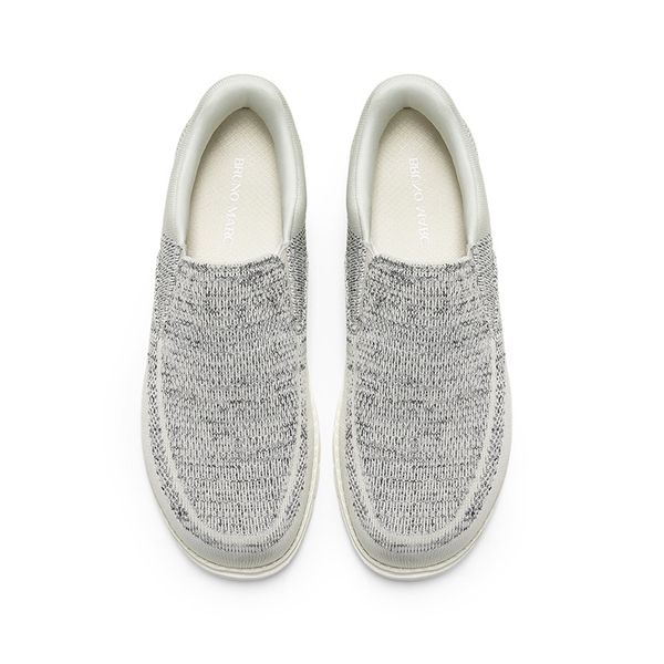 Men's Casual Slip-On Knit Loafers - LIGHT GREY - 2