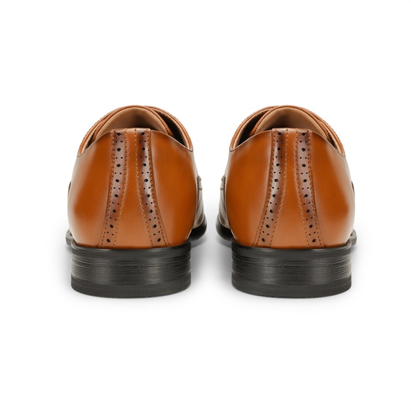 Men's Brogue Oxford Formal Shoes - BROWN - 4