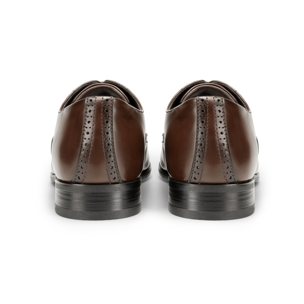 Men's Brogue Oxford Formal Shoes - DARK BROWN - 4