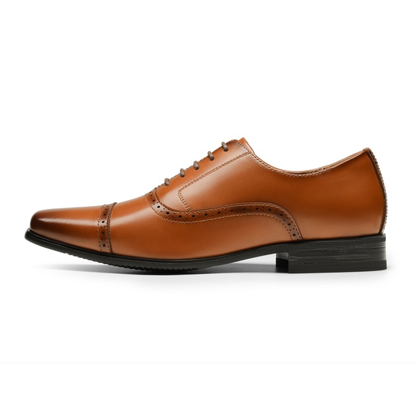 Men's Brogue Oxford Formal Shoes - BROWN - 1