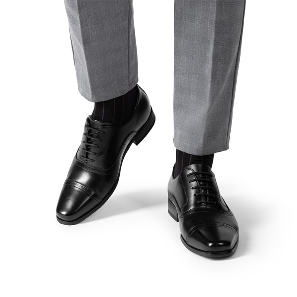 Men's Brogue Oxford Formal Shoes - BLACK - 6