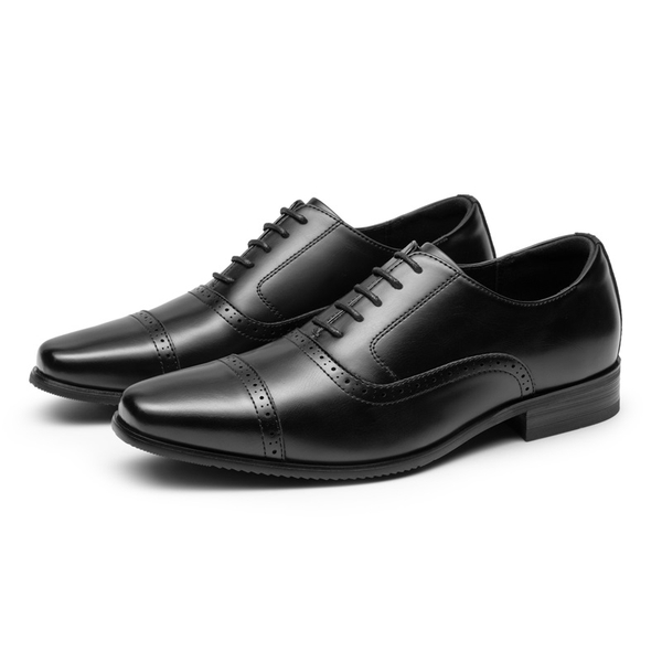 Men's Brogue Oxford Formal Shoes - BLACK - 2