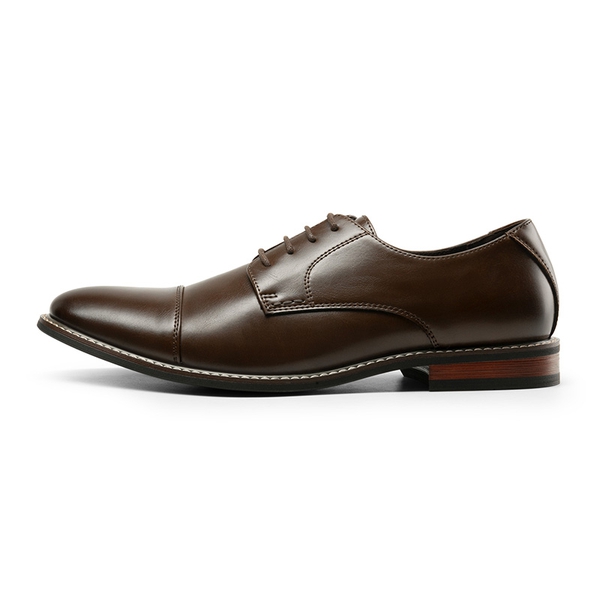 Men's Cap-Toe Oxford Formal Shoes - DARK BROWN - 1