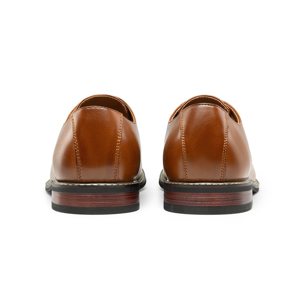 Men's Cap-Toe Oxford Formal Shoes - BROWN - 4