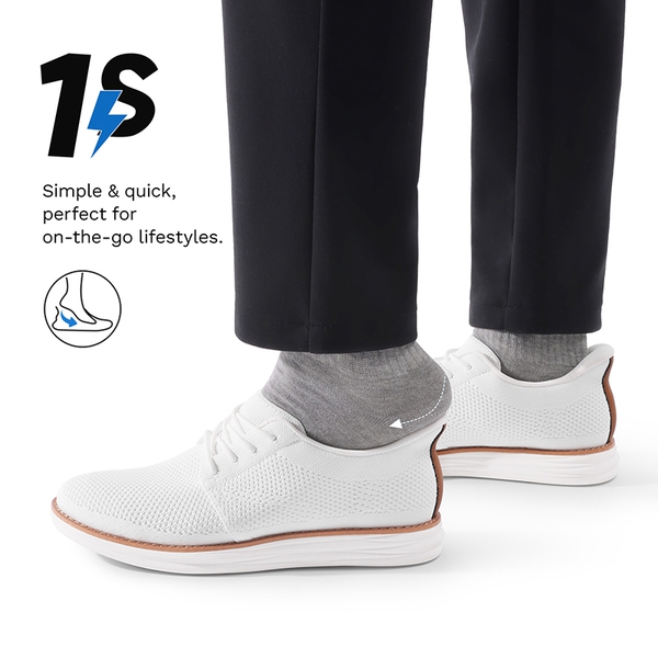 [EZFlex GlideLite] Men's Comfortable Breeze Walking Shoes - WHITE - 6