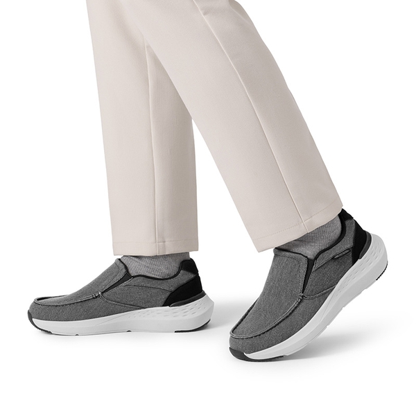 Men's Slip-On Canvas Loafers - DARK GREY - 6