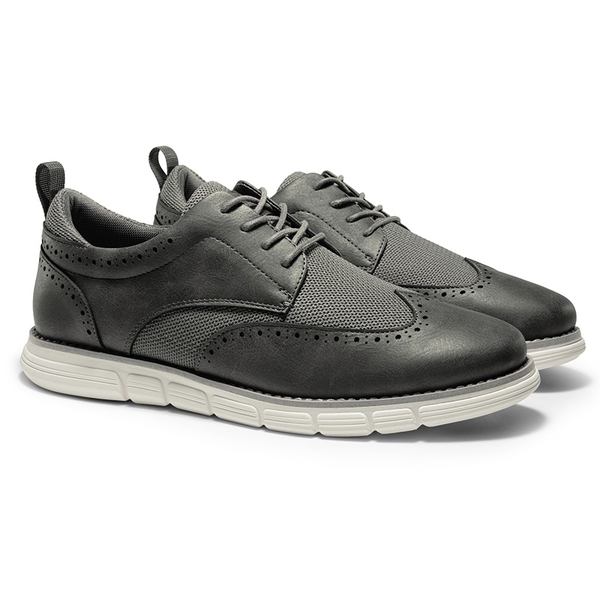 [CrossFlex CrestEase] Men's Smart Casual Wingtip Shoes - GREY - 2