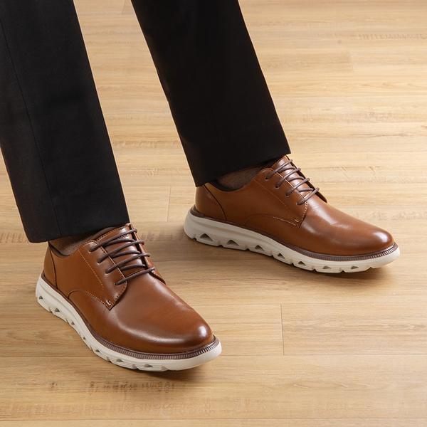 [MaxFlex ActiveLite] Men's Comfy Smart Casual Oxford Shoes - BROWN - 5