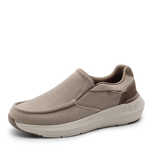 Men's Slip-On Canvas Loafers - KHAKI -  0