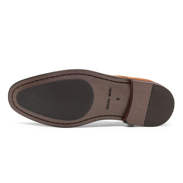 Men's Cap-Toe Oxford Formal Shoes - BROWN - 3