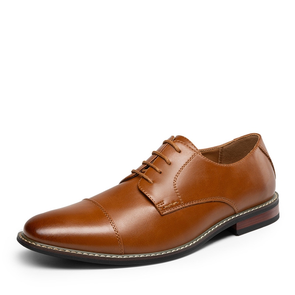 Men's Cap-Toe Oxford Formal Shoes - BROWN -  0