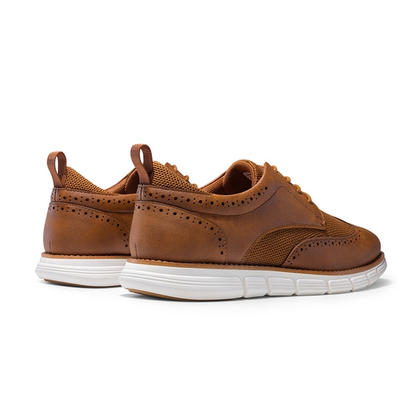 Men's Smart Casual Wingtip Shoes - BROWN - 4