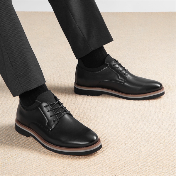Men's Business Casual Derby Shoes - BLACK - 5