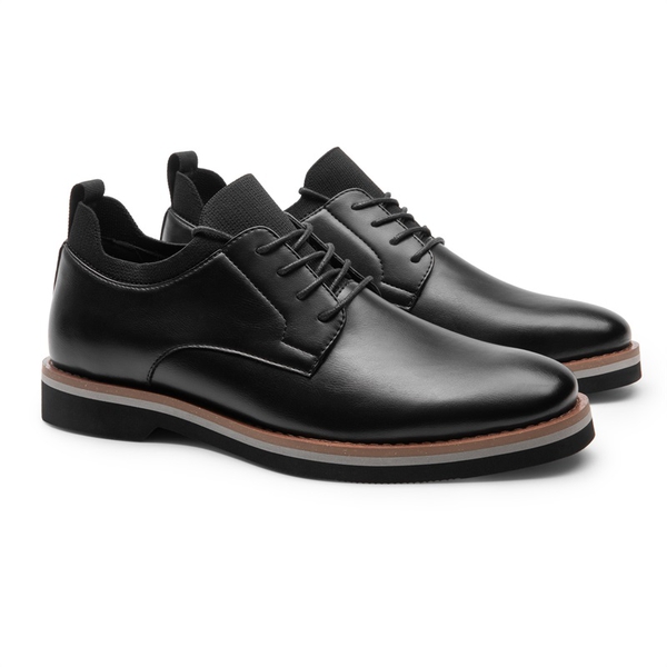 Men's Business Casual Derby Shoes - BLACK - 4