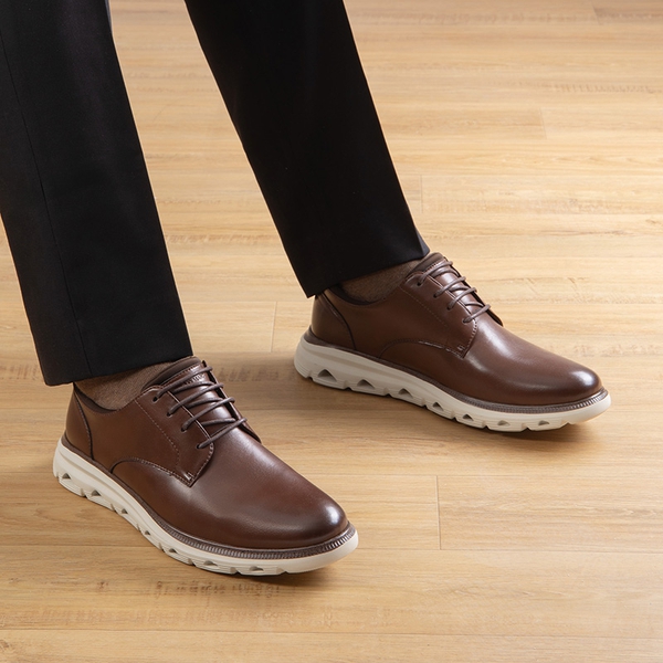 [MaxFlex ActiveLite] Men's Comfy Smart Casual Oxford Shoes - DARK BROWN - 5