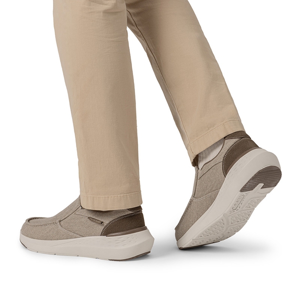 Men's Slip-On Canvas Loafers - KHAKI - 7