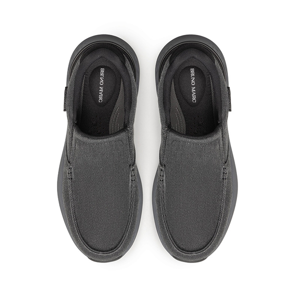 Men's Slip-On Canvas Loafers - BLACK - 2