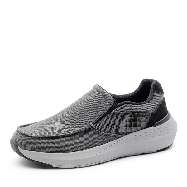 Men's Slip-On Canvas Loafers - DARK GREY -  0
