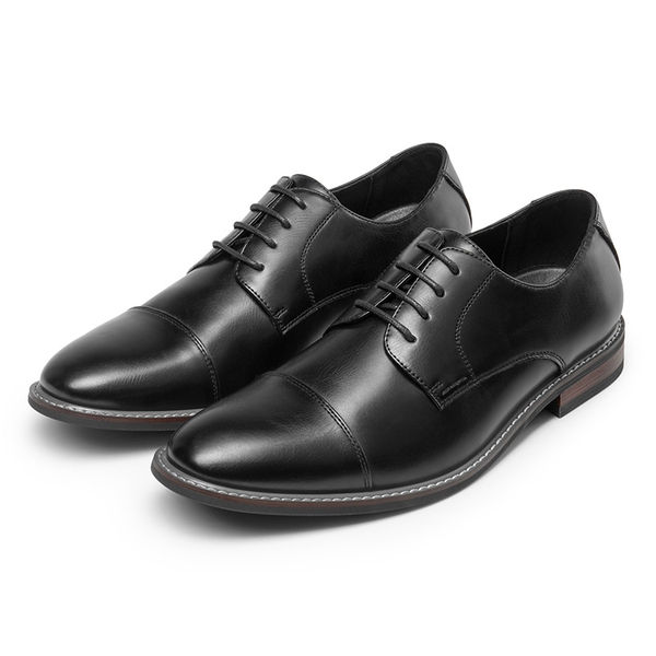 Men's Cap-Toe Oxford Formal Shoes - BLACK - 2