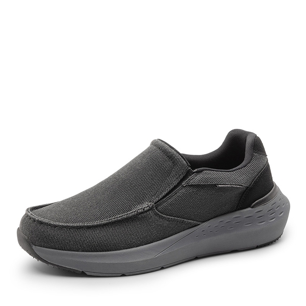Men's Slip-On Canvas Loafers - BLACK -  0