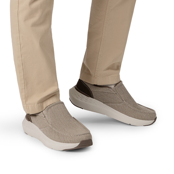 Men's Slip-On Canvas Loafers - KHAKI - 5