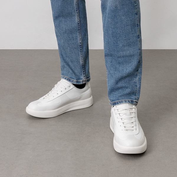 Men's High-Sole Fashion Sneakers - WHITE - 6