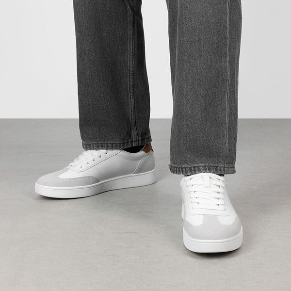 Men's Two-Tone Low Profile Sneakers - WHITE - 7