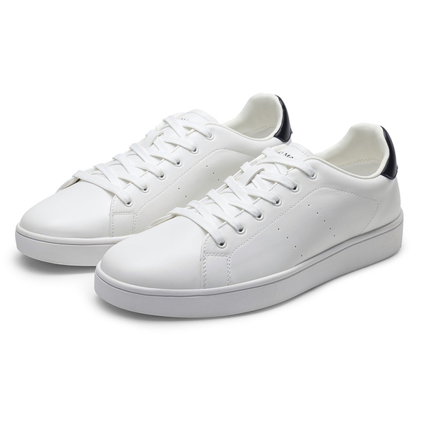 Men's Low-Top Minimalist Sneakers - WHITE/BLACK - 2