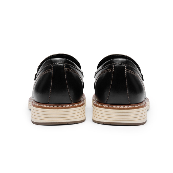 Men's Moc-Toe Slip On Loafers - BLACK - 3