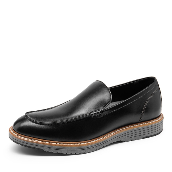 Men's Moc-Toe Slip On Loafers - BLACK/GREY -  0