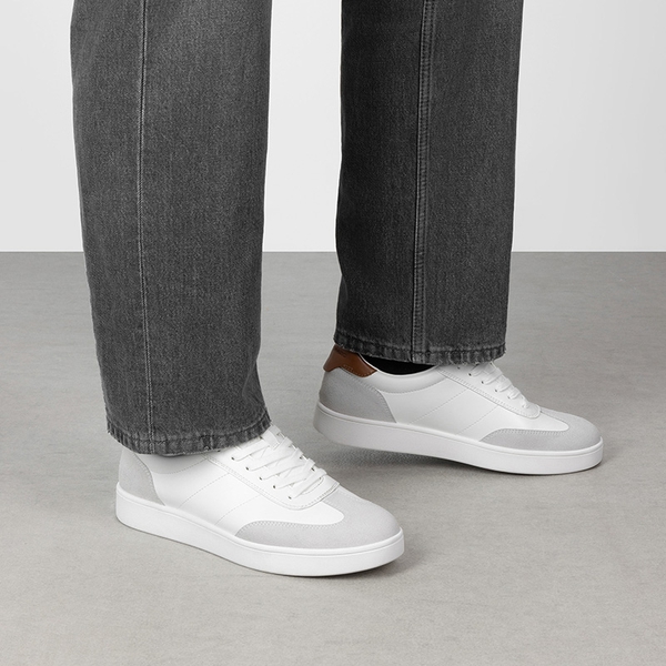 Men's Two-Tone Low Profile Sneakers - WHITE - 6