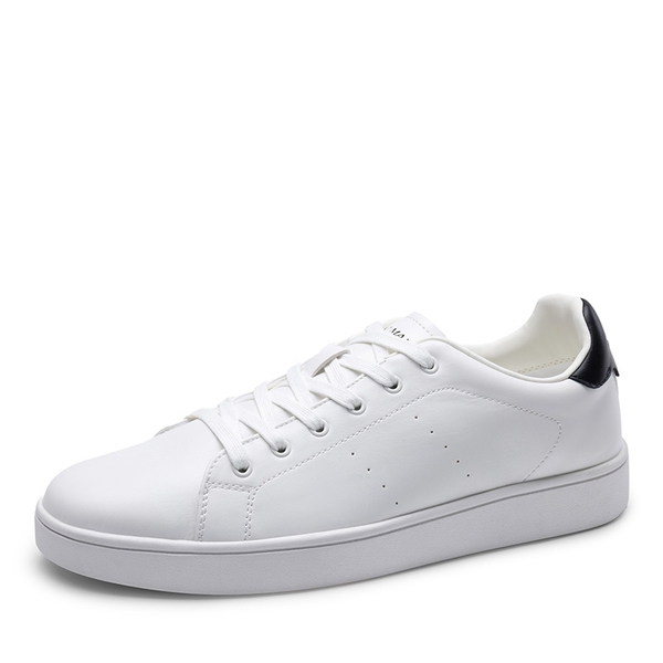 Men's Low-Top Minimalist Sneakers - WHITE/BLACK -  0