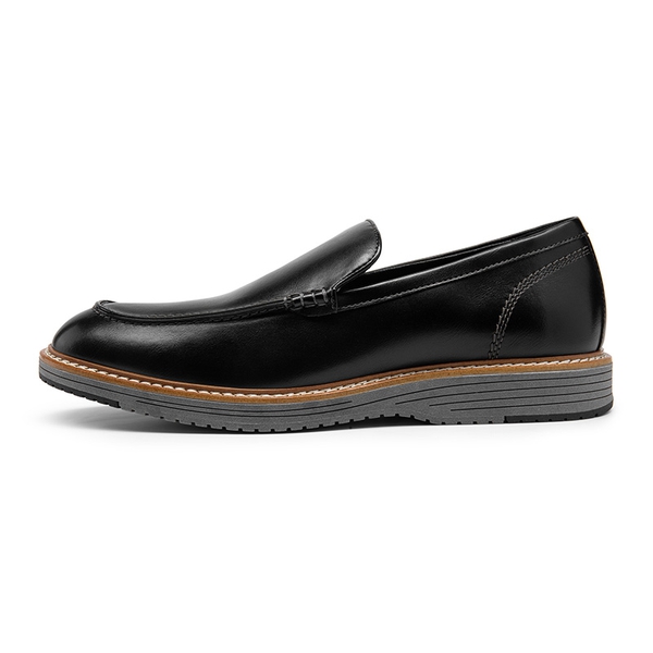 Men's Moc-Toe Slip On Loafers - BLACK/GREY - 1