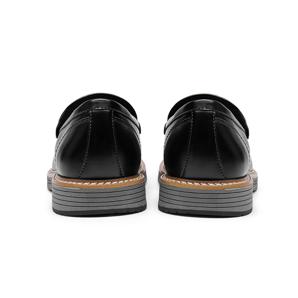 Men's Moc-Toe Slip On Loafers - BLACK/GREY - 3