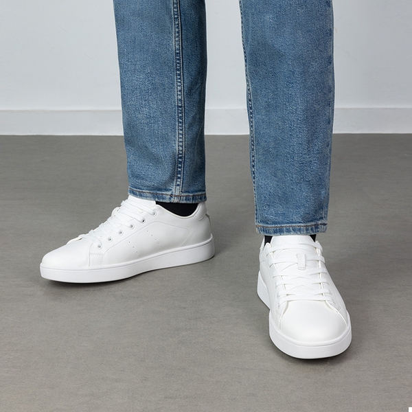Men's Low-Top Minimalist Sneakers - WHITE - 7