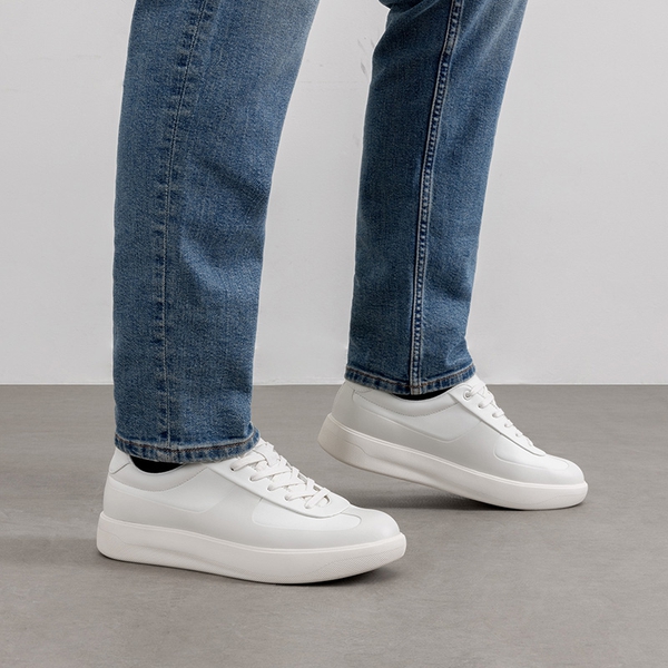 Men's High-Sole Fashion Sneakers - WHITE - 7