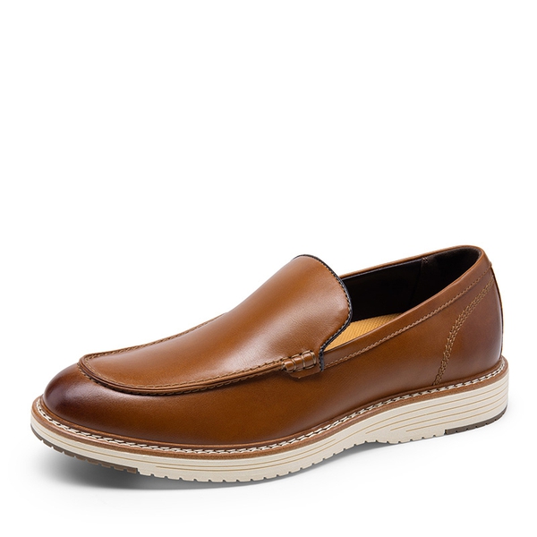 Men's Moc-Toe Slip On Loafers - BROWN -  0
