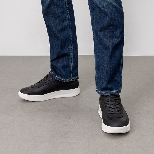 Men's High-Sole Fashion Sneakers - BLACK - 6