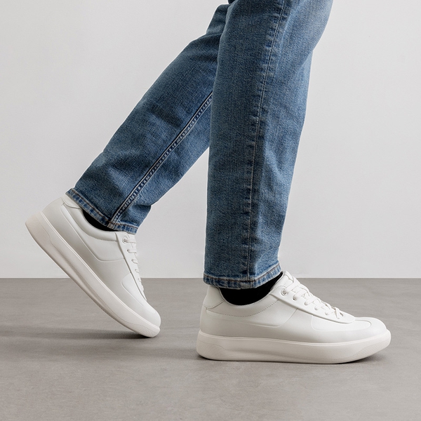 Men's High-Sole Fashion Sneakers - WHITE - 5