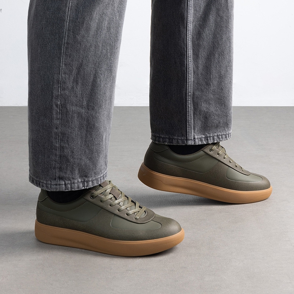 Men's High-Sole Fashion Sneakers - OLIVE - 7