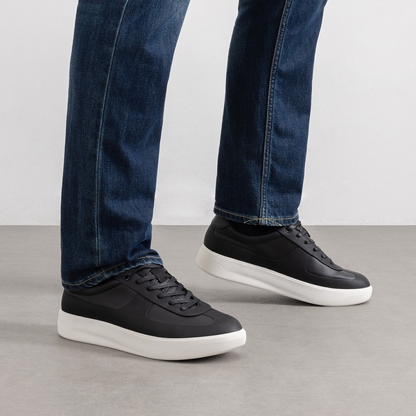 Men's High-Sole Fashion Sneakers - BLACK - 7