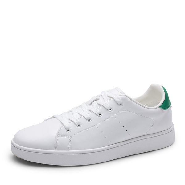 Men's Low-Top Minimalist Sneakers - WHITE/GREEN -  0