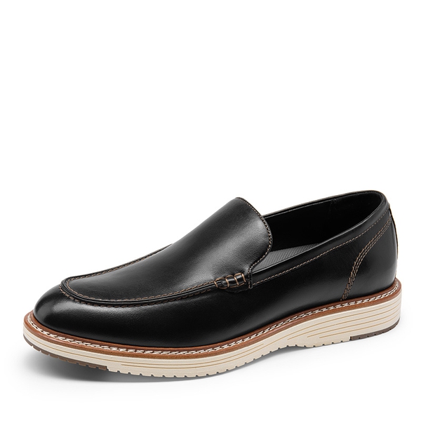 Men's Moc-Toe Slip On Loafers - BLACK -  0