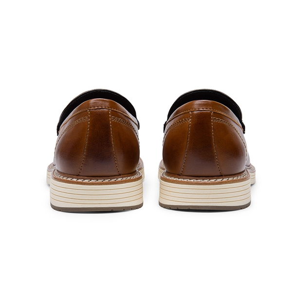 Men's Moc-Toe Slip On Loafers - BROWN - 3