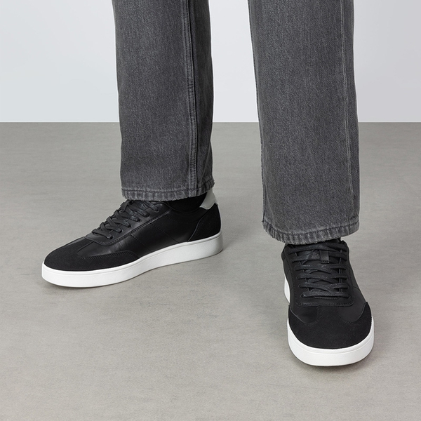 Men's Two-Tone Low Profile Sneakers - BLACK - 6