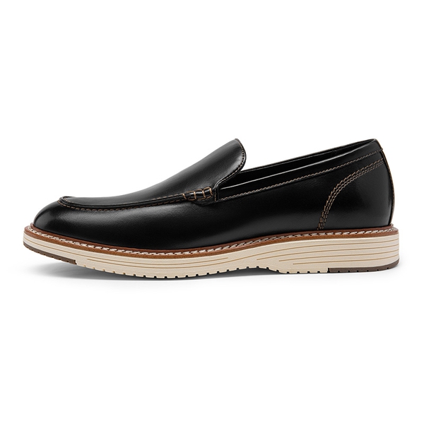 Men's Moc-Toe Slip On Loafers - BLACK - 1
